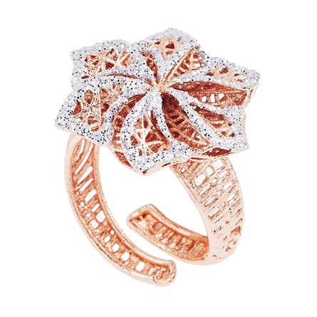 Brons Ring Med Silver Glitter för wholesale av Ottaviani