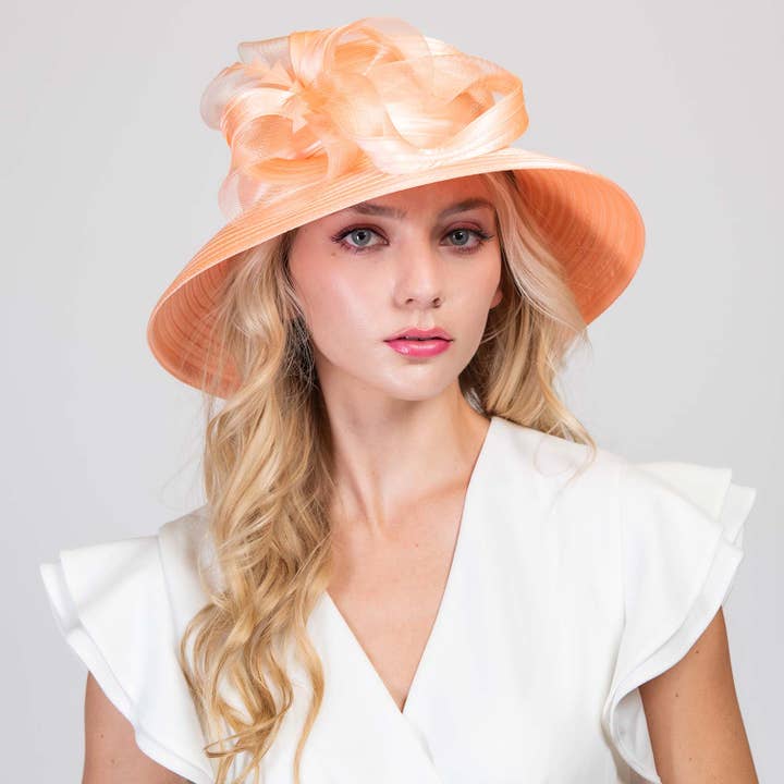 Down Brim Floral Dressy Braid Hat for wholesale by SP Sophia Collection