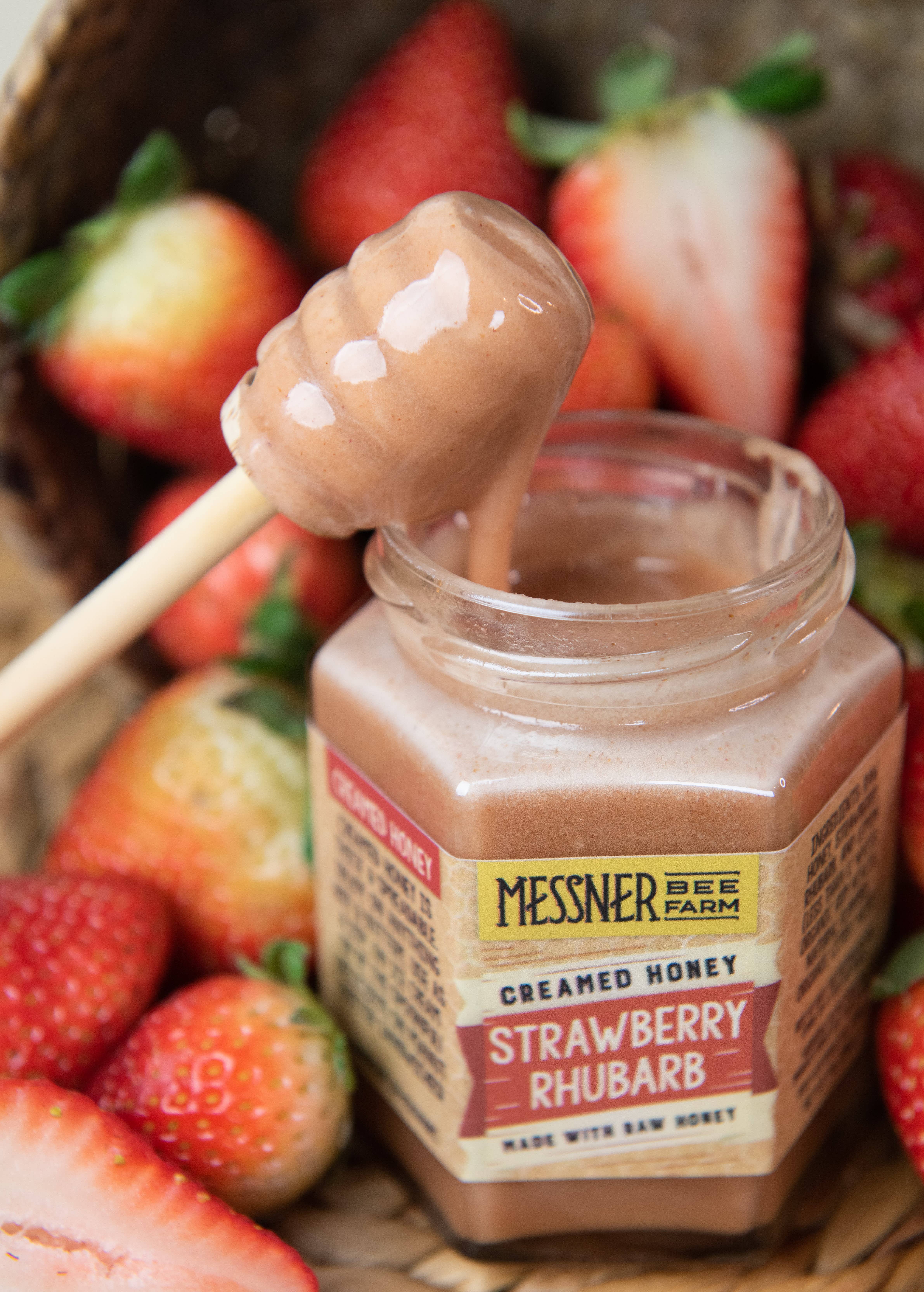Messner Bee Farm - Wholesale Honey - Strawberry Rhubarb Creamed Honey / 9oz. / Kansas City3