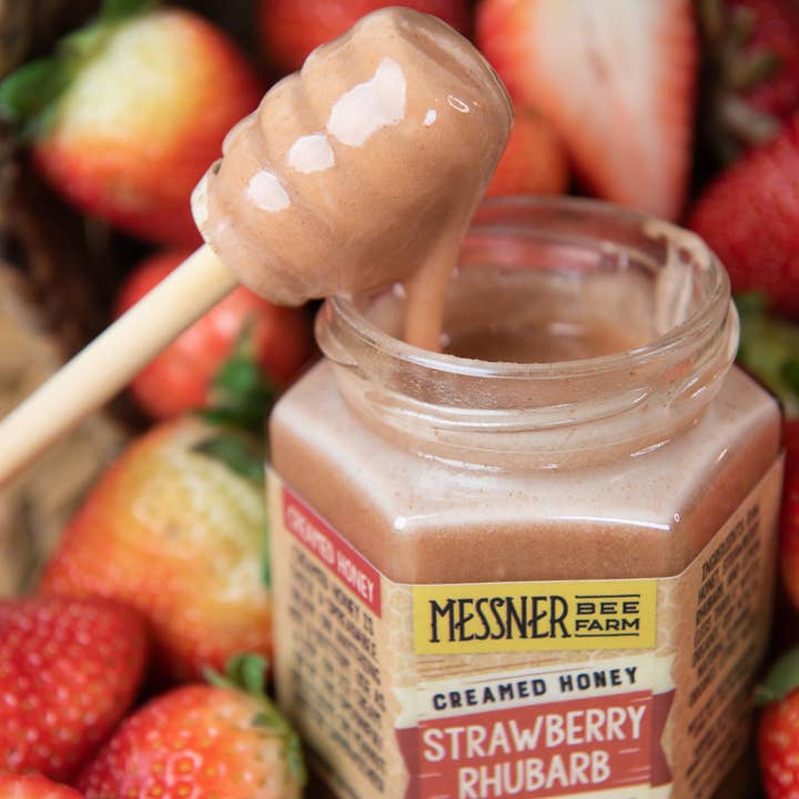 Messner Bee Farm - Wholesale Honey - Strawberry Rhubarb Creamed Honey / 9oz. / Kansas City3