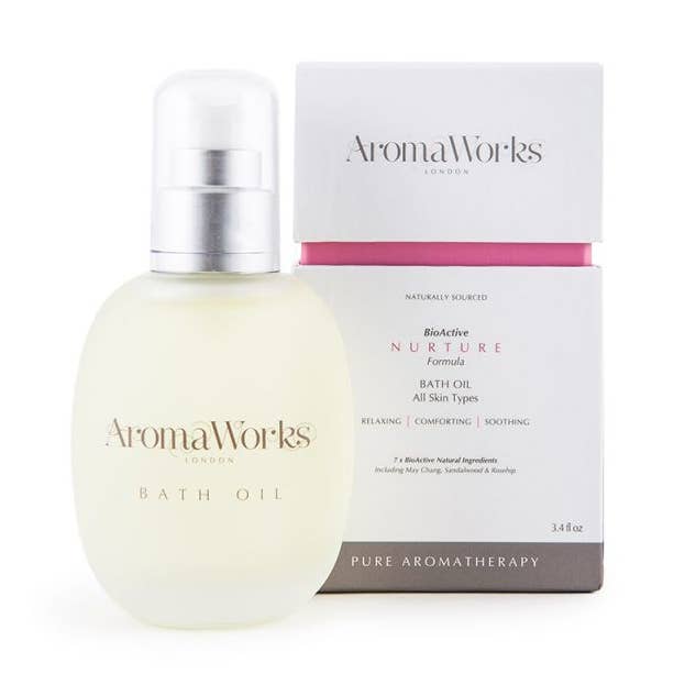 Nurture Bath Oil with May Chang & Roman Chamomile for wholesale by AromaWorks London