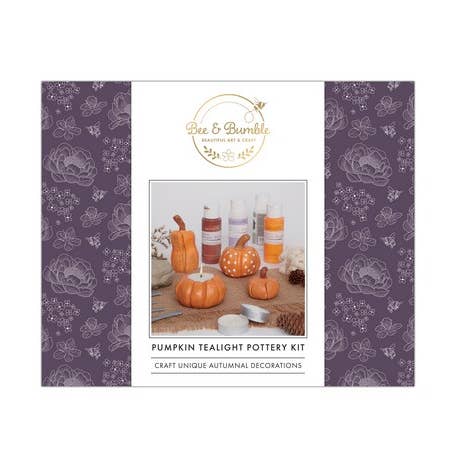 Bee & Bumble Pumpkin Tealight Pottery Kit for wholesale by West Design Products