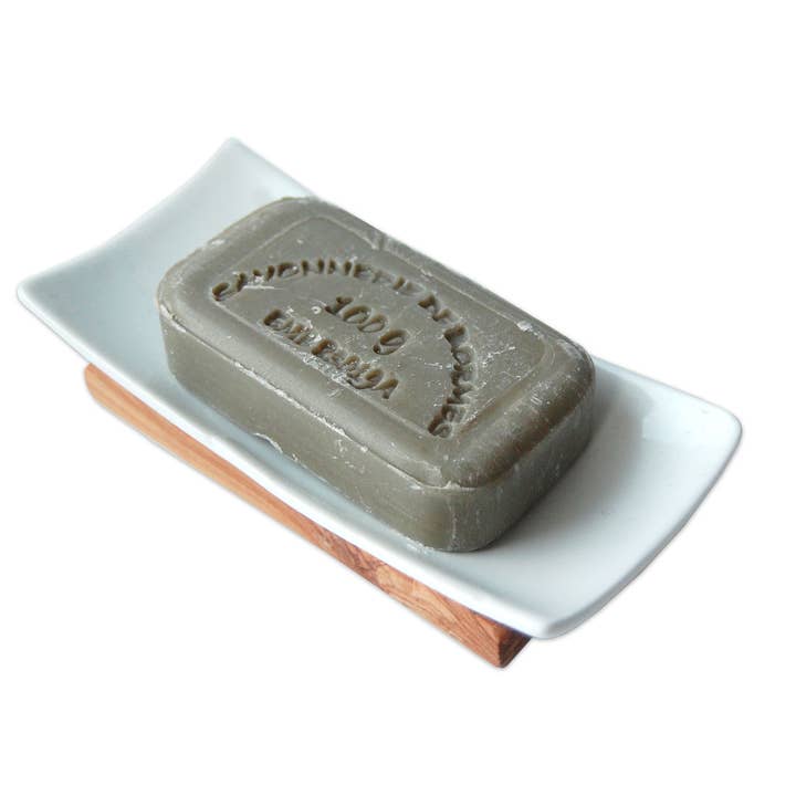olivenholz-erleben - Wholesale Bath Soap Dish - Porcelain/olive wood soap dish3