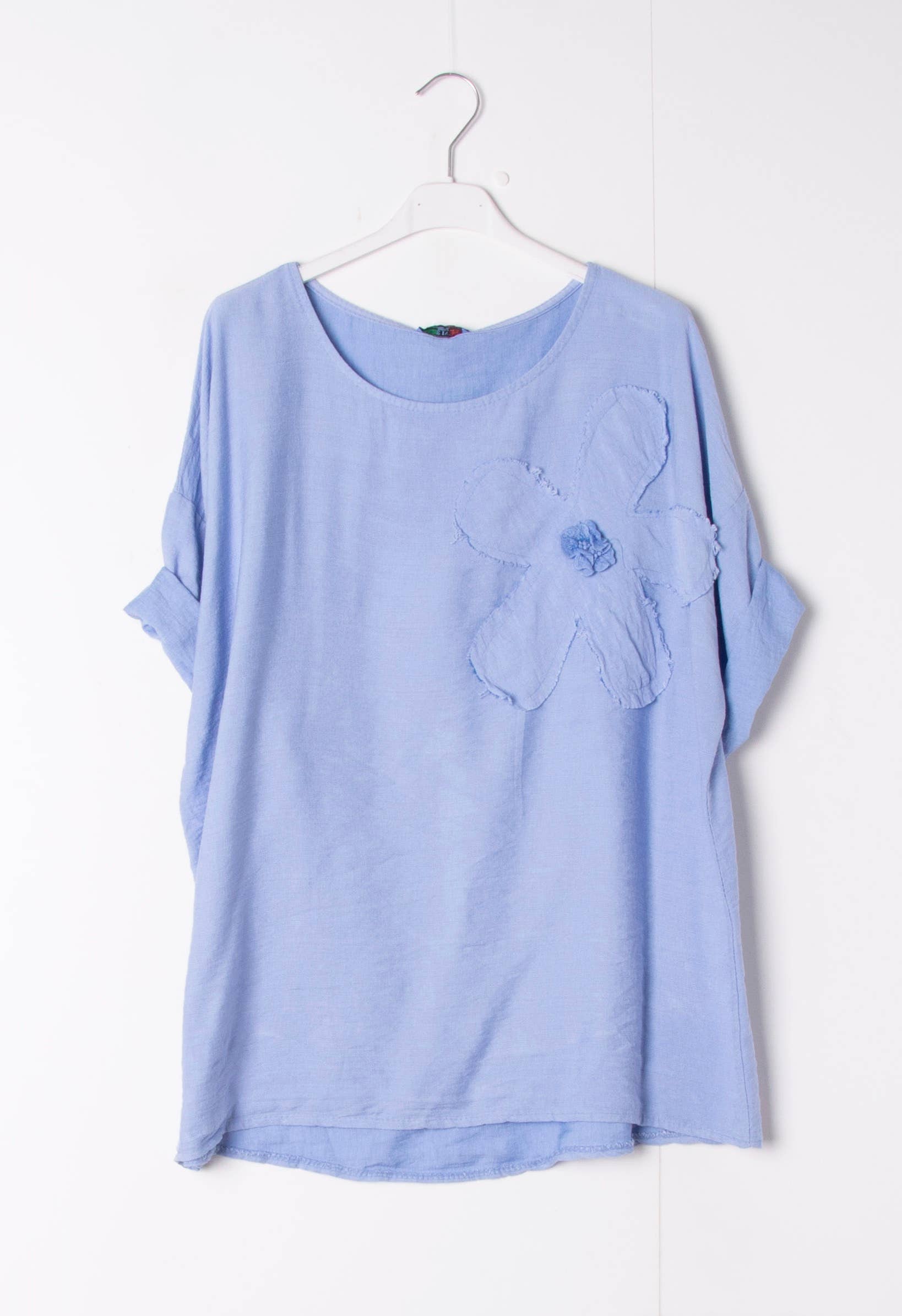 Happy look - Wholesale Blouse - Women's - Viscose Top with Round Neck and Flower Embroidery5