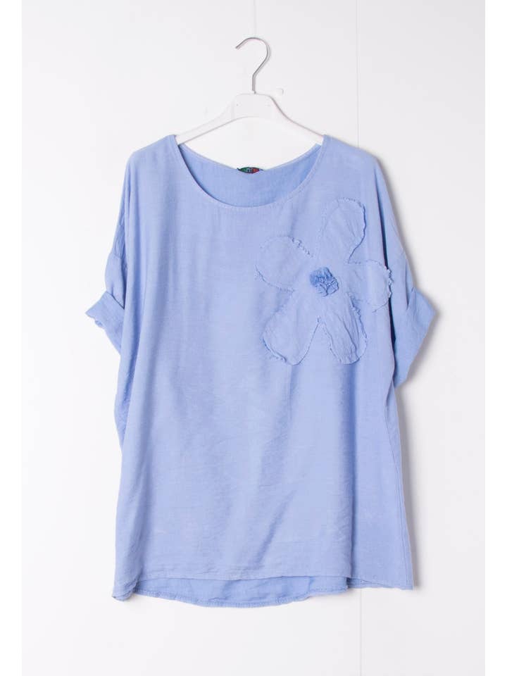 Happy look - Wholesale Blouse - Women's - Viscose Top with Round Neck and Flower Embroidery5