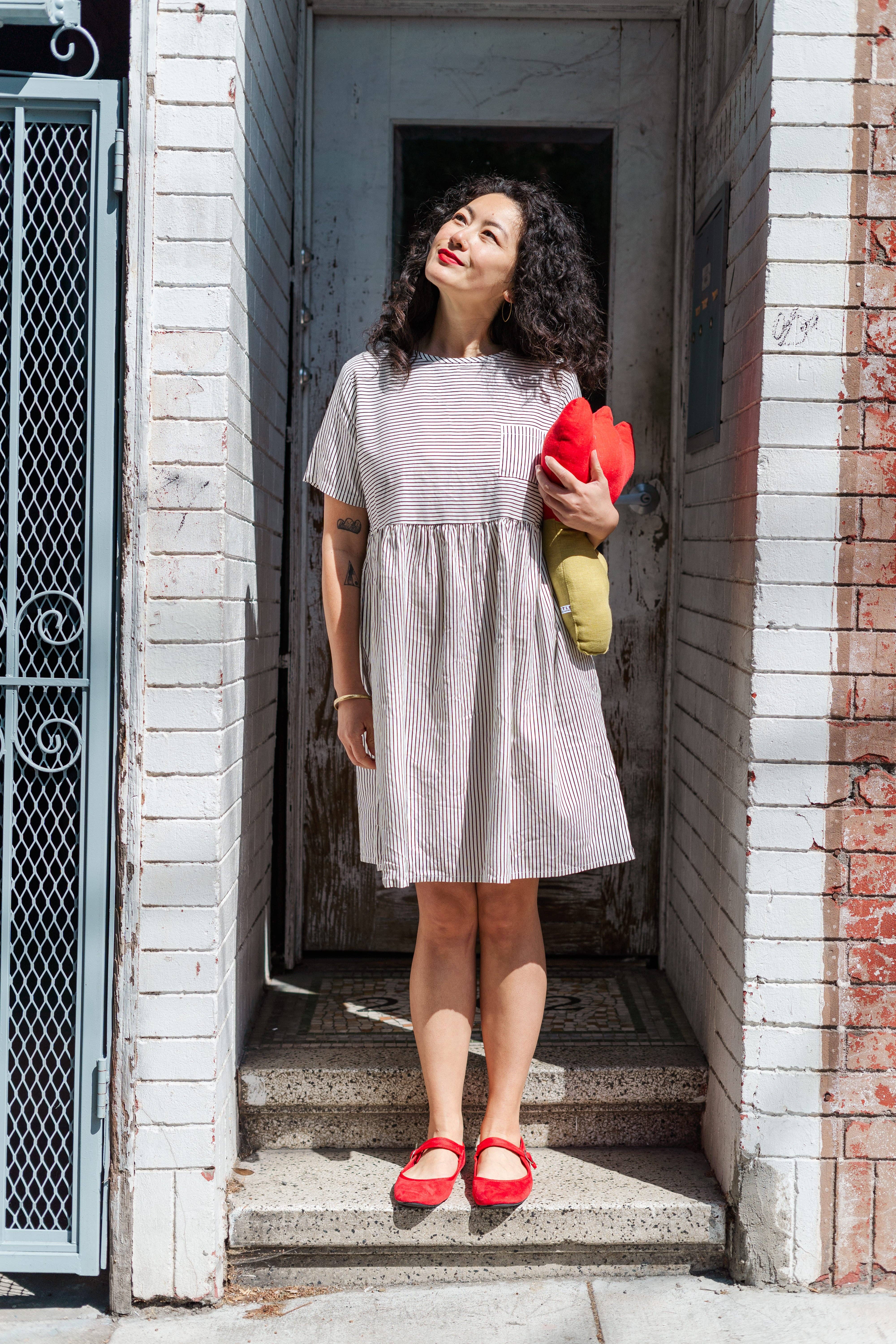 Nettle Studios - Wholesale Dress - Women's - Size Inclusive Plus Size Shirt Dress Pockets Striped Linen9