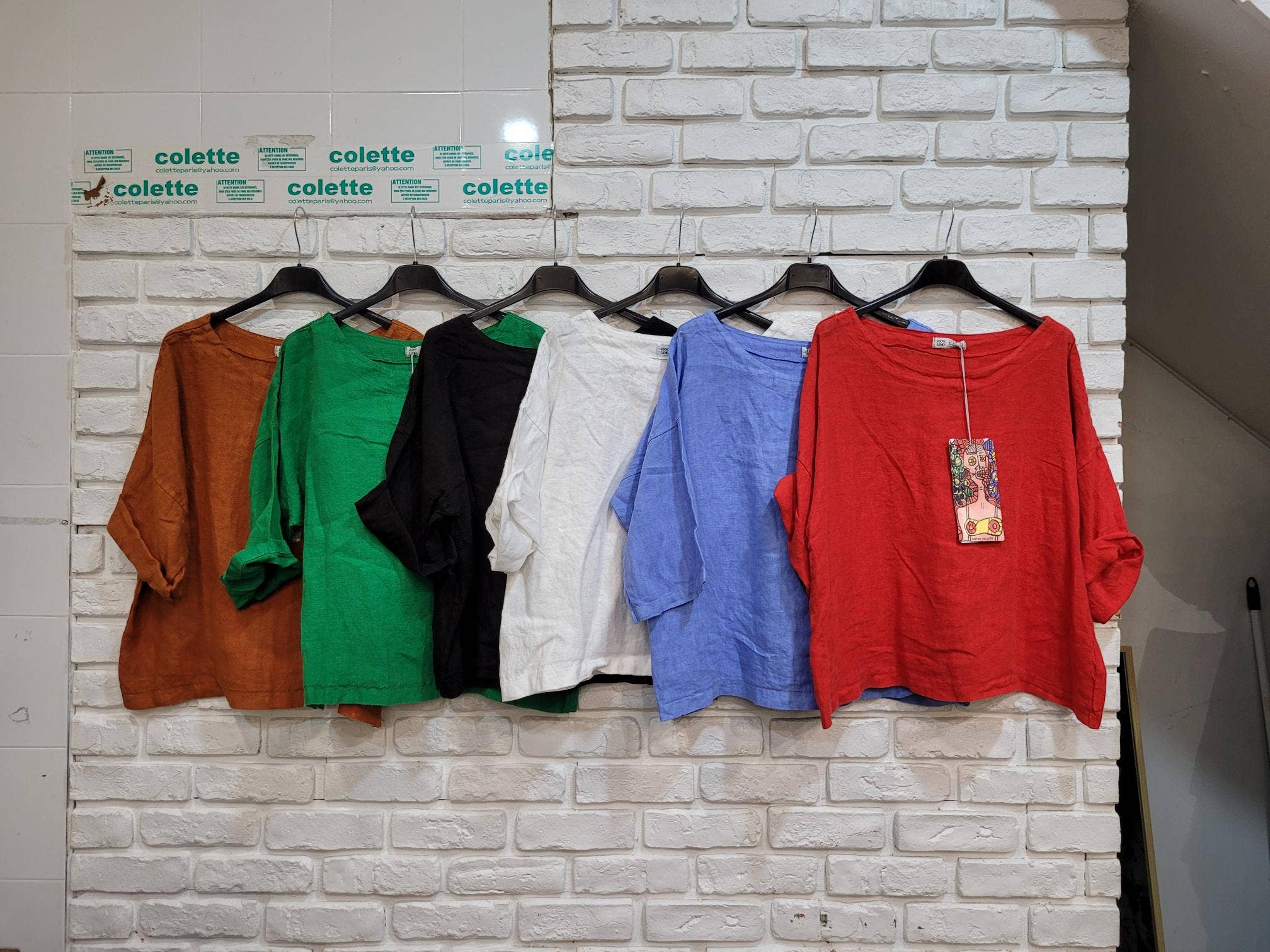 la maison des fibres naturelles - Wholesale Blouse - Women's - Round neck linen top 659005 100% linen61