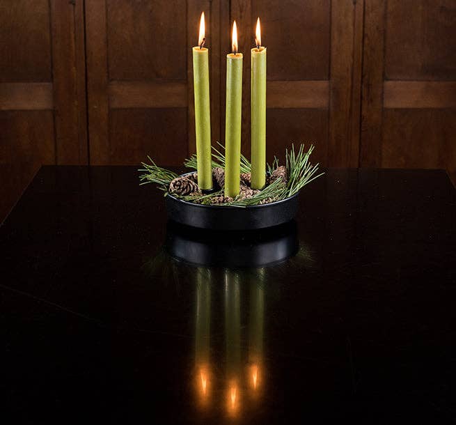 BRITISH COLOUR STANDARD - Wholesale Tapered Candle/Candlestick - Olive Green Eco Dinner Candles, 25 per pack4