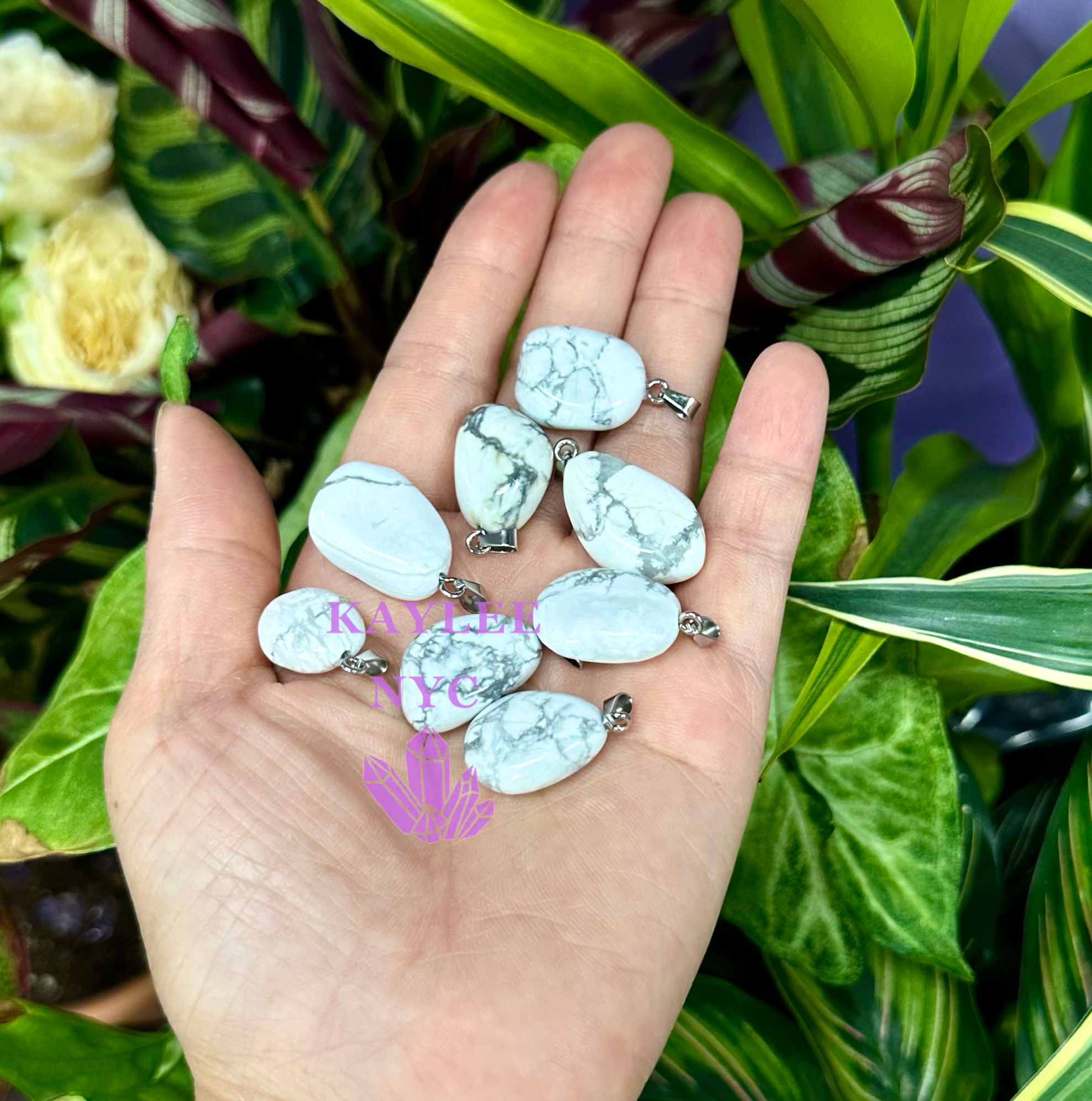 KayleeNYC - Wholesale Individual Charm/Pendant - Natural Howlite Crystal Pendant2