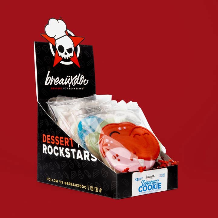 Dinosaur Decorative Cookies for wholesale by Breauxdoo Bakery