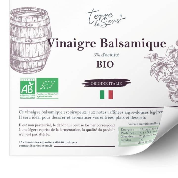 Olival d'Ouro/Terre de sens - Wholesale Vinegar - AS Pack 50 Organic Balsamic Vinegar Italy* C/R0