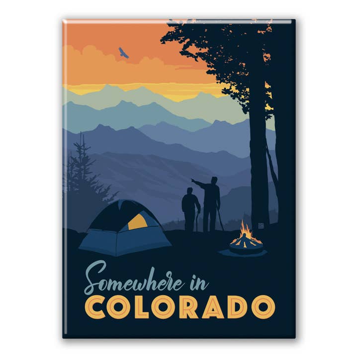 Somewhere in Colorado Metal Magnet for wholesale by Tourist Courts