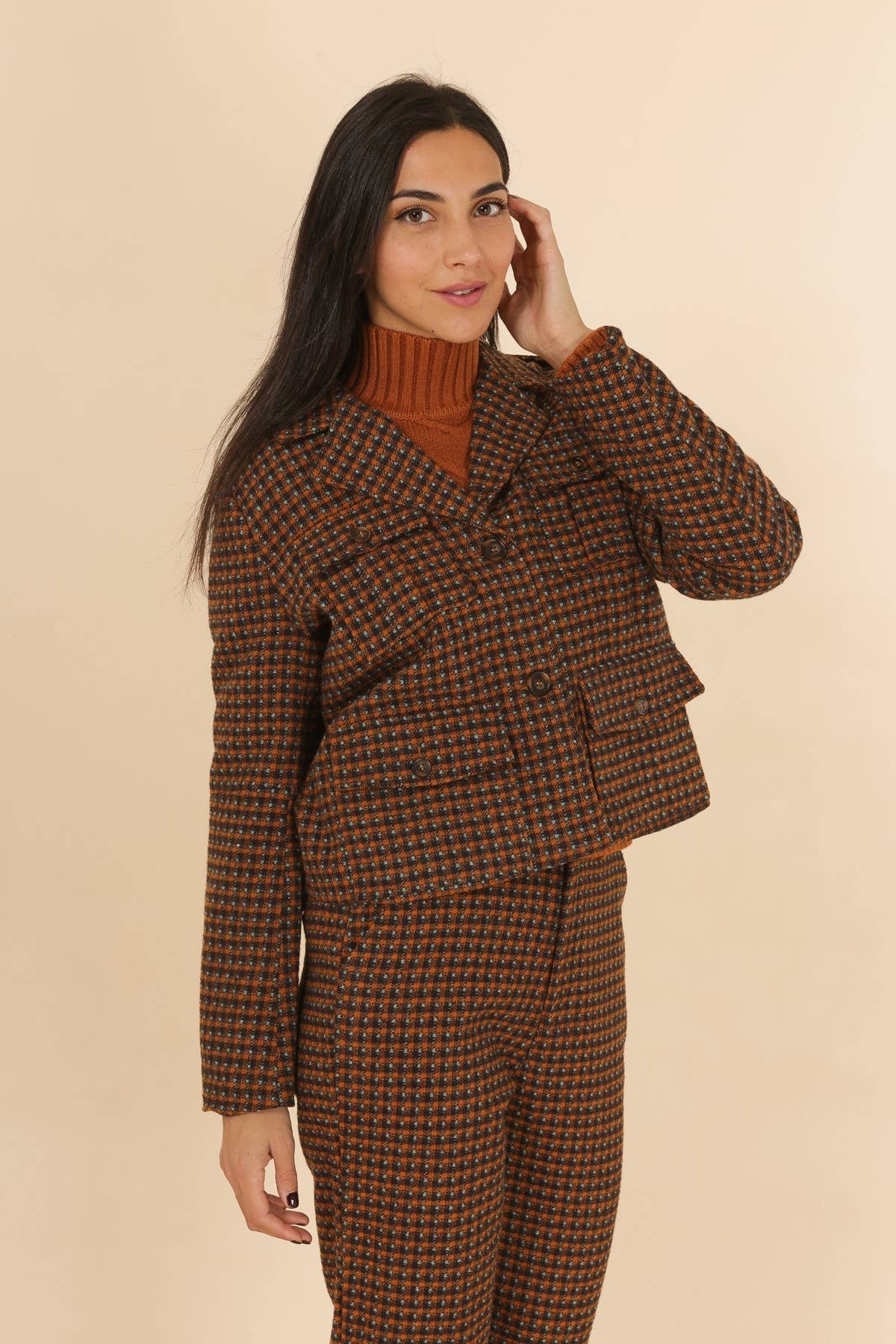 CAMMELLO GIACCA IN TARTAN 3851 LUREX in vendita all'ingrosso su Faire2