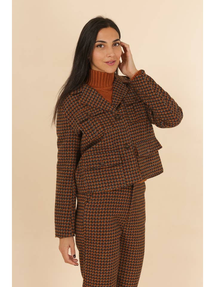 CAMMELLO GIACCA IN TARTAN 3851 LUREX in vendita all'ingrosso su Faire2