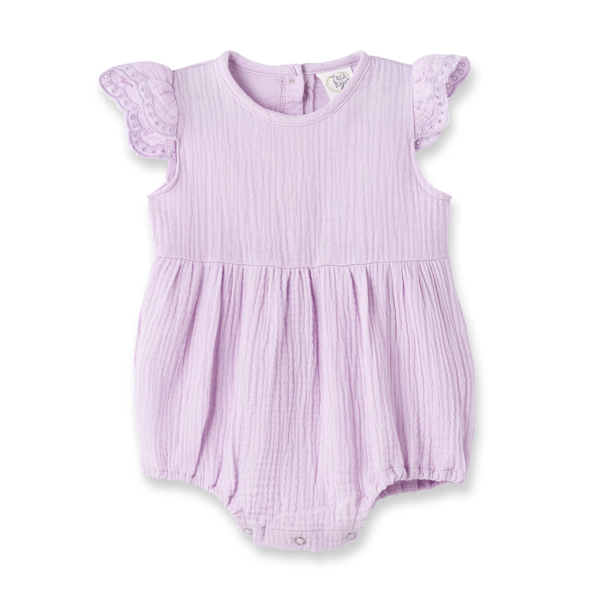 Tesa Babe – wholesale Bodysuit (non-footed) – Baby – Lavender Bubble Gauze Bodysuit0