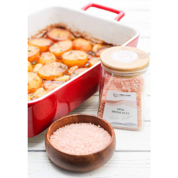 Himalayan Secrets - Wholesale Salt - Pink Himalayan Flake Salt - 180g Glass Jar