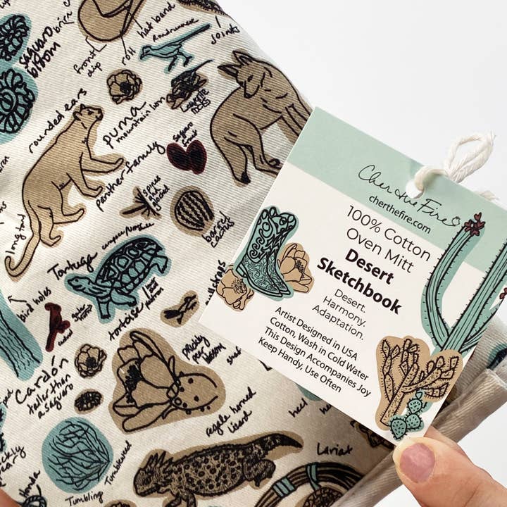 Cher the Fire - Wholesale Oven Mitt/Pot Holder - Cotton Oven Mitt - Desert Sketchbook4