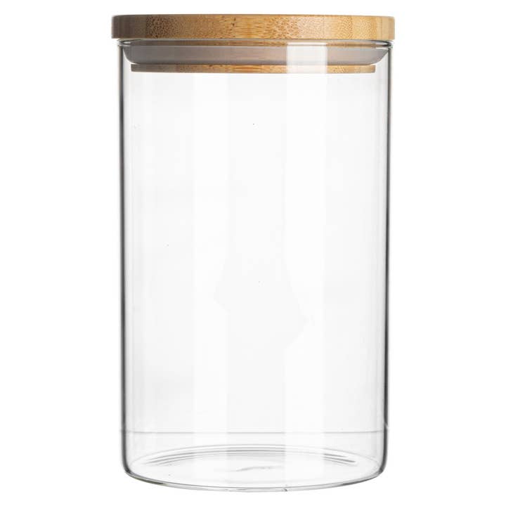 Argon Tableware Glass Storage Jar with Wooden Lid - 1 Litre for wholesale by Rinkit Pty Ltd