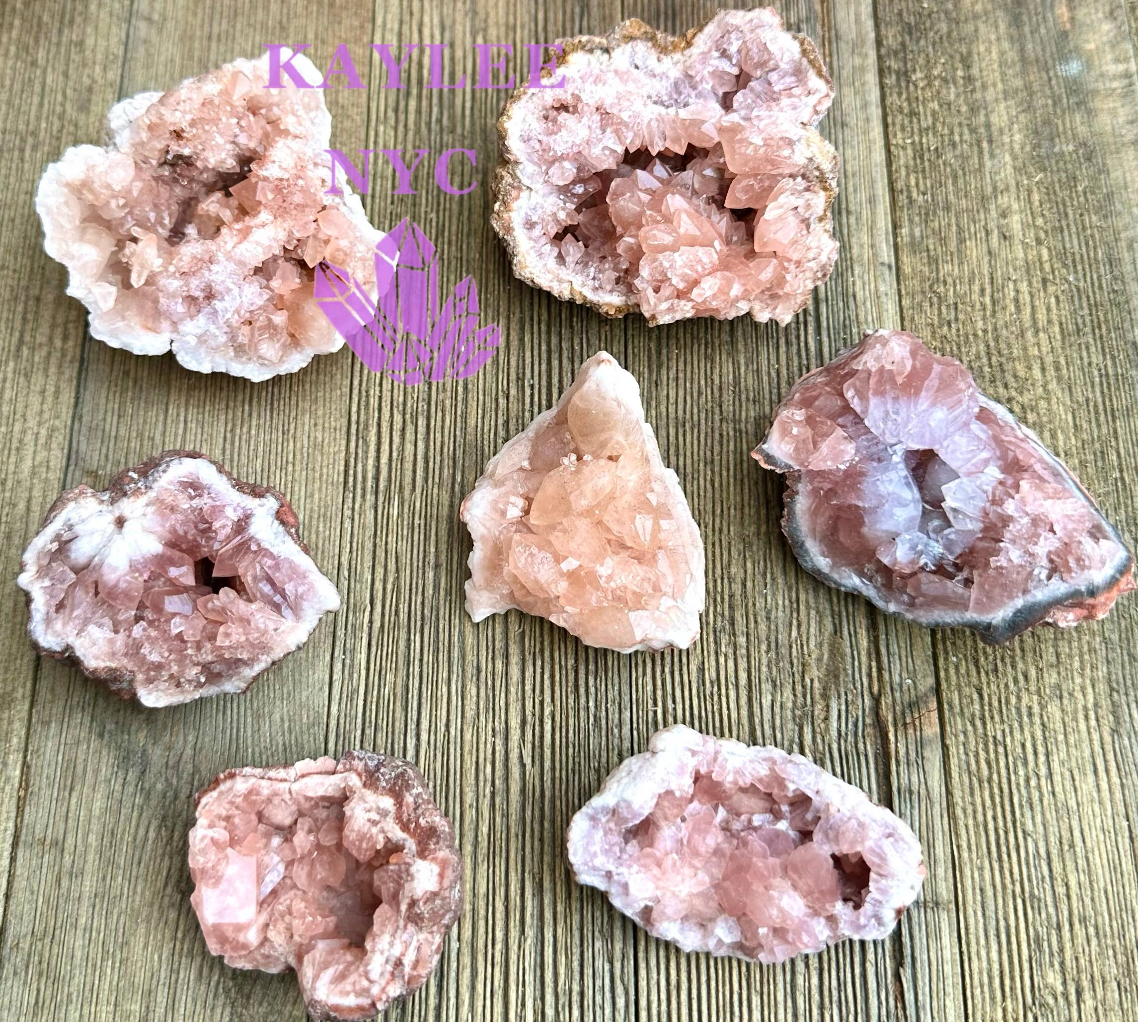KayleeNYC - Wholesale Spiritual Stone/Crystal - 1 lb Natural Pink Amethyst Geode Crystal Raw5