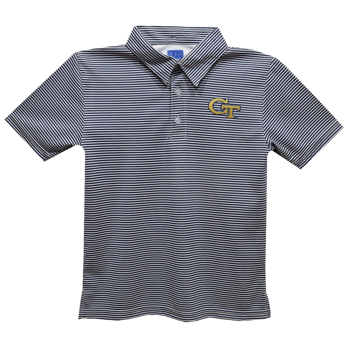 Vive La Fete - Wholesale T-Shirt - Kids - Georgia Tech Yellow Jackets Embroidered Stripes Polo Shirt0