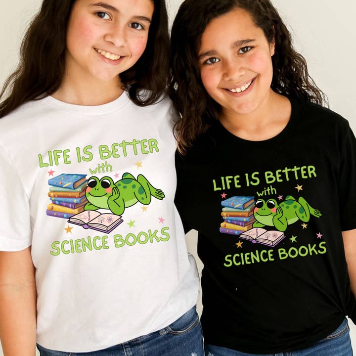 Kids STEM Science Books Shirt Life Is Better Tee Youth for wholesale by IstiloPrints
