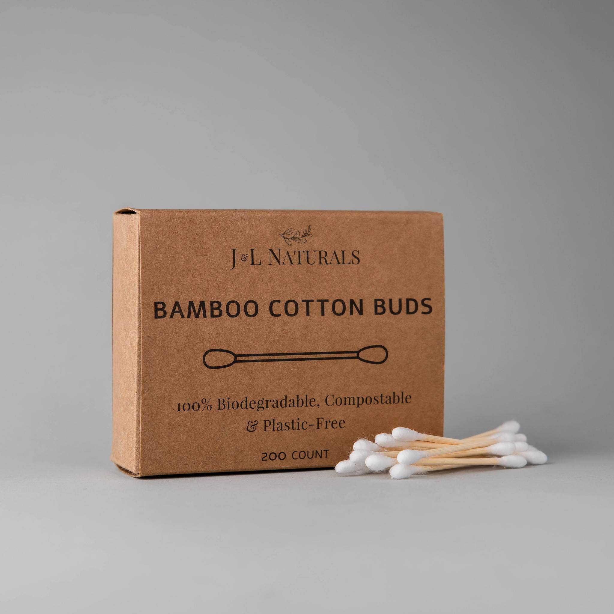 J&L Naturals - Wholesale Cotton Swab/Q-Tip - Bamboo Cotton Buds 200-Pack1