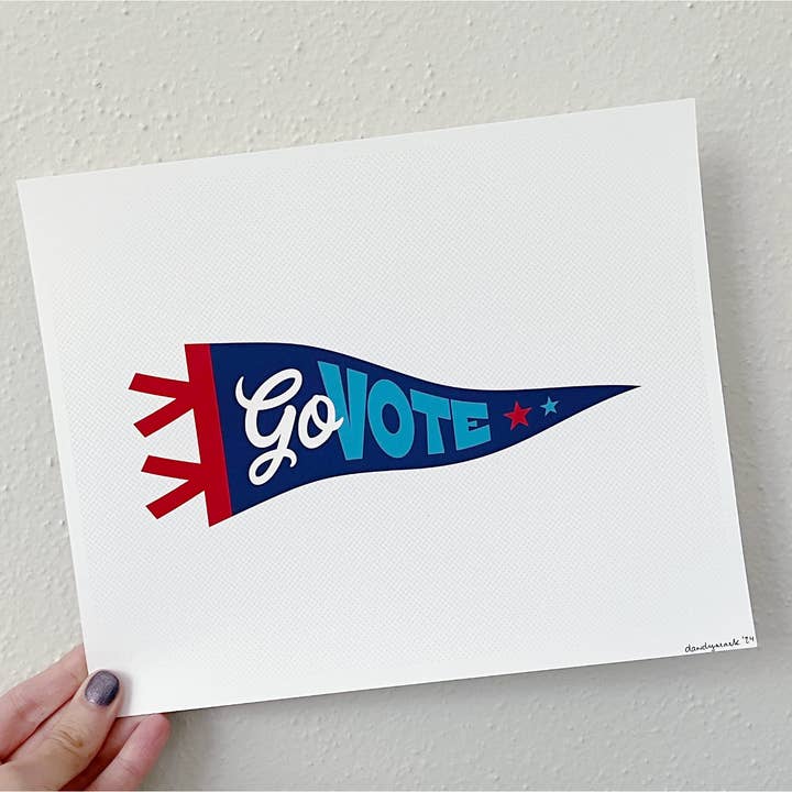 Go Vote Pennant Art Print for wholesale by Dandymark
