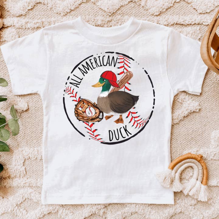 Camiseta deportiva de verano All American Duck Baseball Sports para venta al por mayor de AvaryMaeInspirations