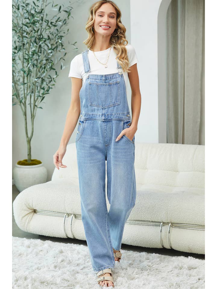 Sweet Lovely by Jen - Wholesale Overalls - Women's - DENIM ADJUSTABLE STRAPS OVERALLS7