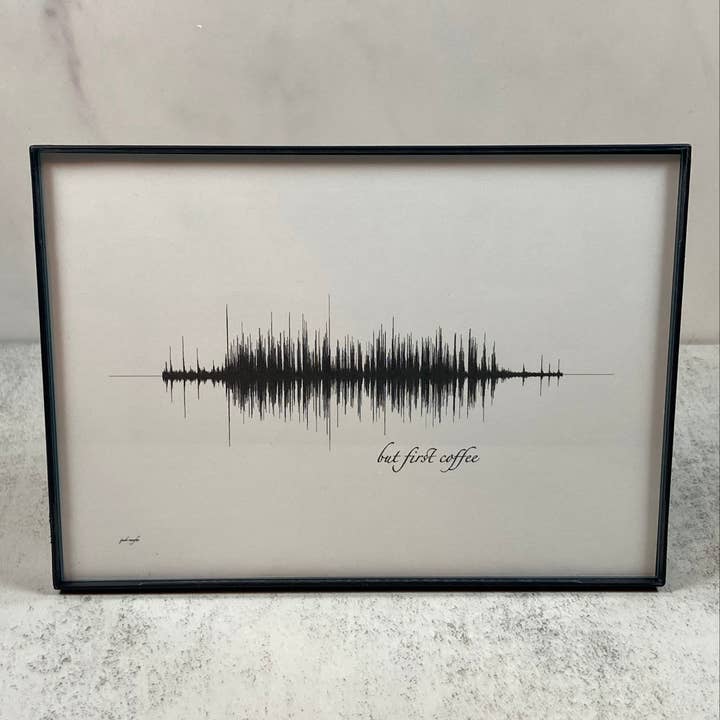 Men först kaffe ljudvåg inramad väggkonst 5x7 tum kök för wholesale av The Soundwave Booth