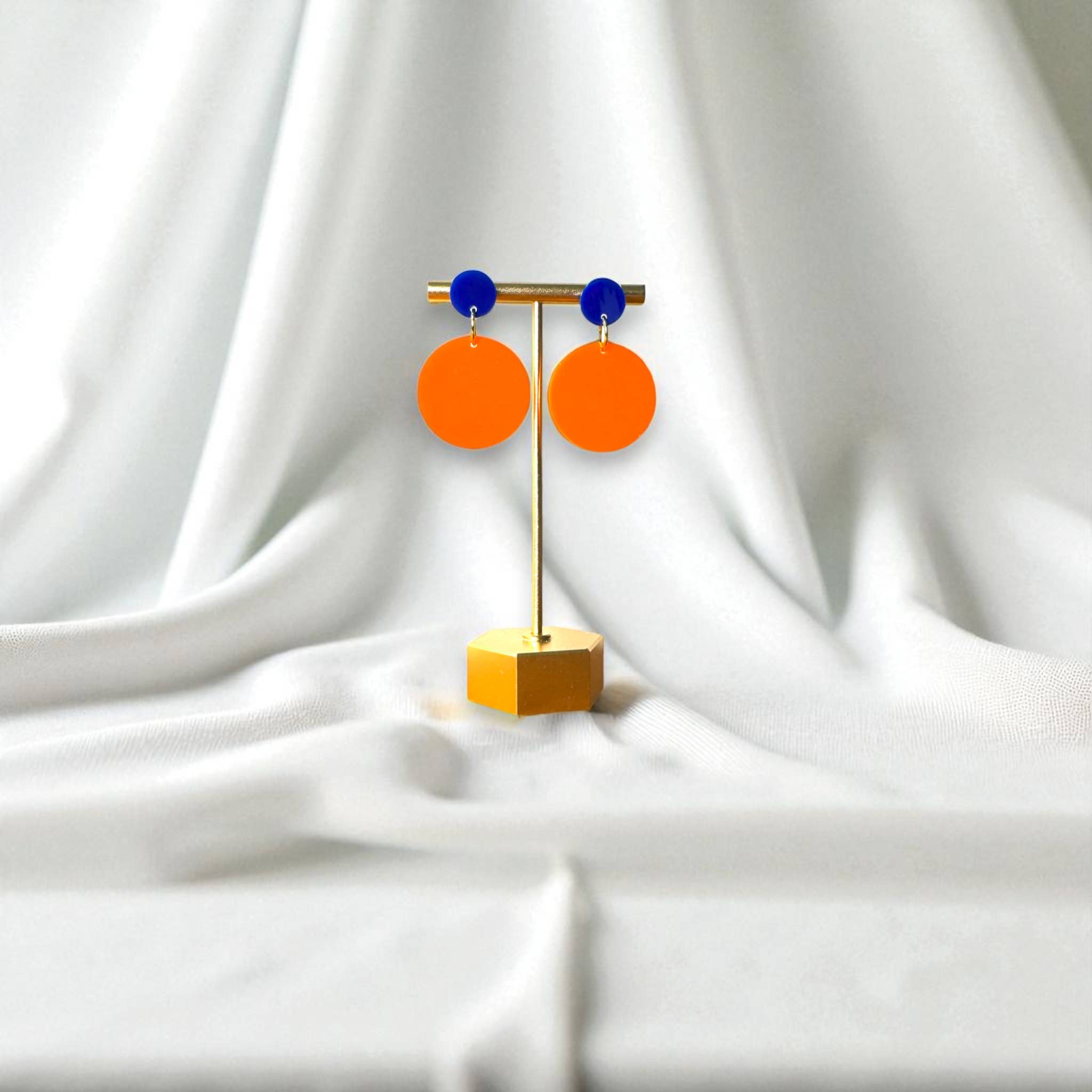 Fish Towne Designs, LLC - Wholesale Dangle Earrings - Orange and Blue Game Day Earrings6