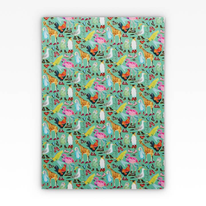 W014 - Boot Party gift wrap for wholesale by Rosie Webb illustrations
