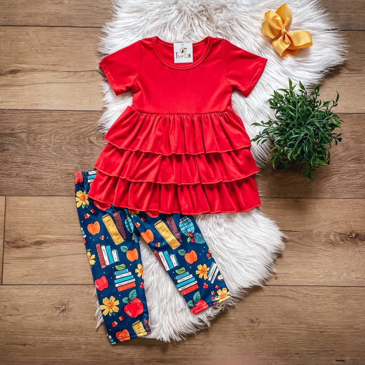 Fall Into School Capri Set by TwoCan for wholesale by Wellington Design Co.