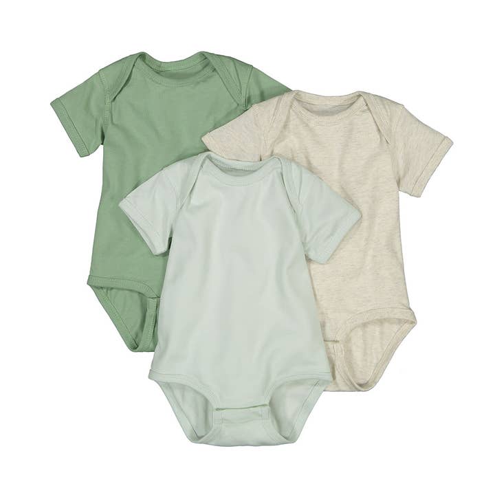 Rabbit Skins Baby Bodysuit 3-Pack- Herb Garden for wholesale by Rabbit Skins