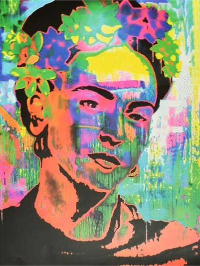 Frida Khalo Non-Flocked Blacklight Poster 36" x 24" for wholesale by Scorpio Posters