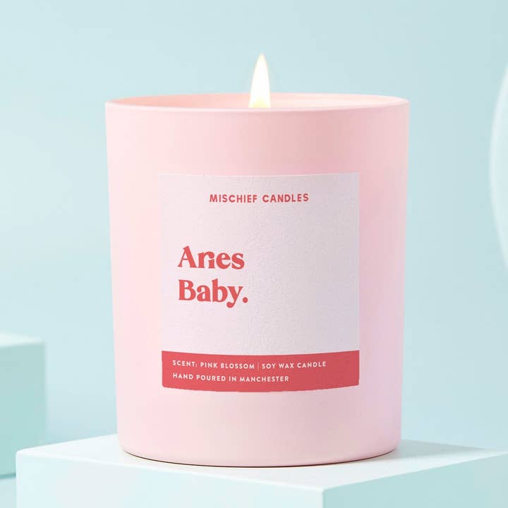 Mischief Candles – Großhandel Kerze im Glas / gefüllte Kerze – Widder-Geburtstagsgeschenk Lustiges Sternzeichen-Geburtstagsgeschenk