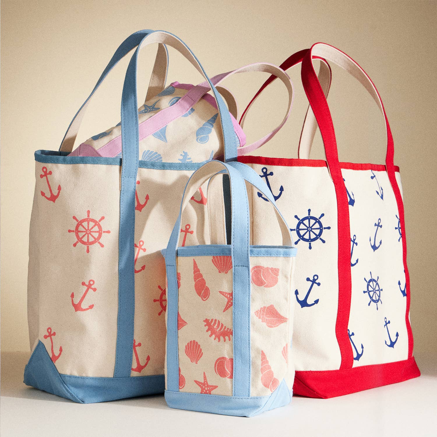 Lilla Haven - Wholesale Tote Bag - Women's - Large Size Nautical Theme Print Everywhere-Carry Canvas Tote - Beach Bag2