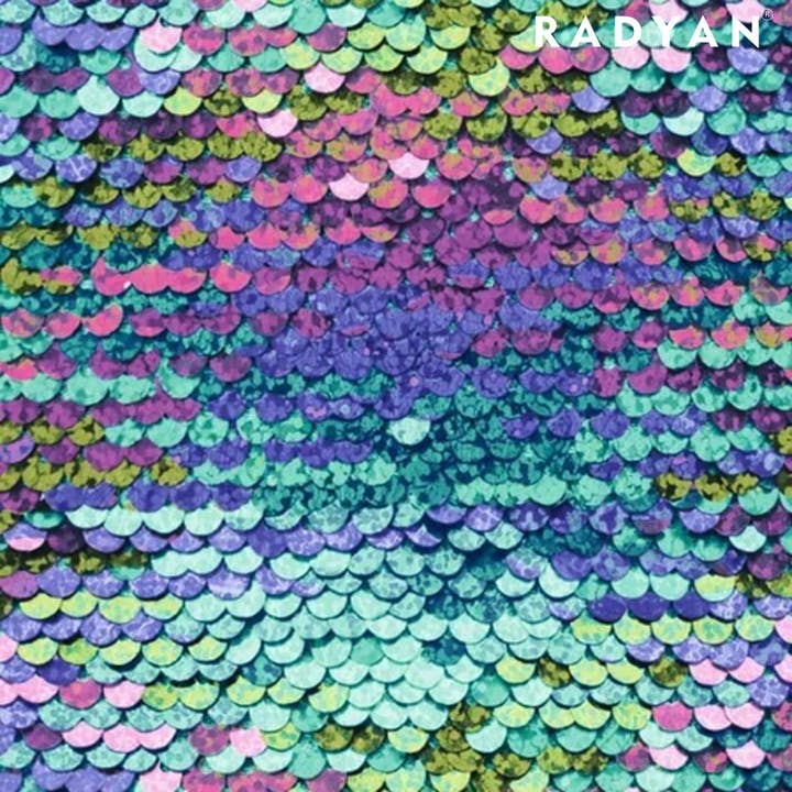 Glittrande regnbågsfärgat paljettspandex-tyg för kläder för wholesale av Radyan Fabrics