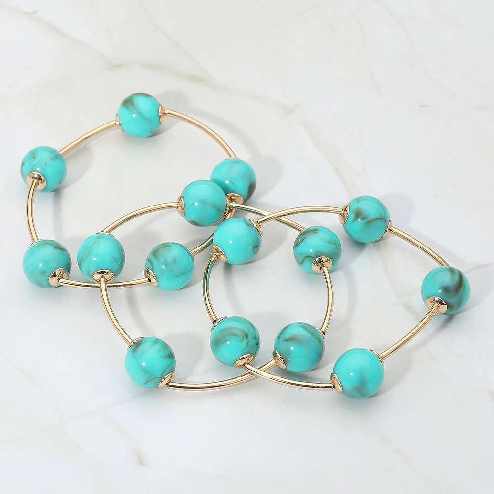 Sensibling Corp. - Wholesale Jewelry Set - 3PCS - Round Ball Wire Beaded Stretch Multi Layered Bracelets14