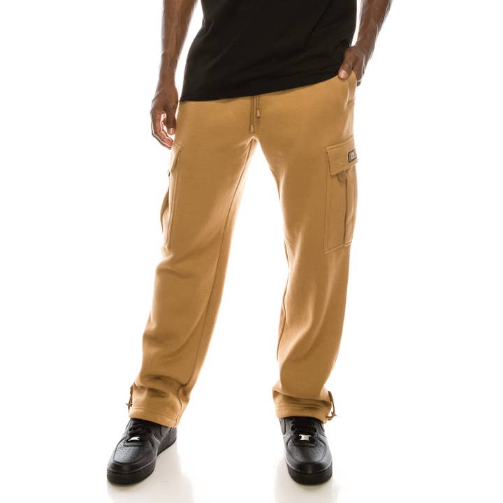 Victorious - Wholesale Pants - Men's - FL77 SOLID FLEECE HEAVYWEIGHT CARGO SWEATPANTS (OPEN PACK)1