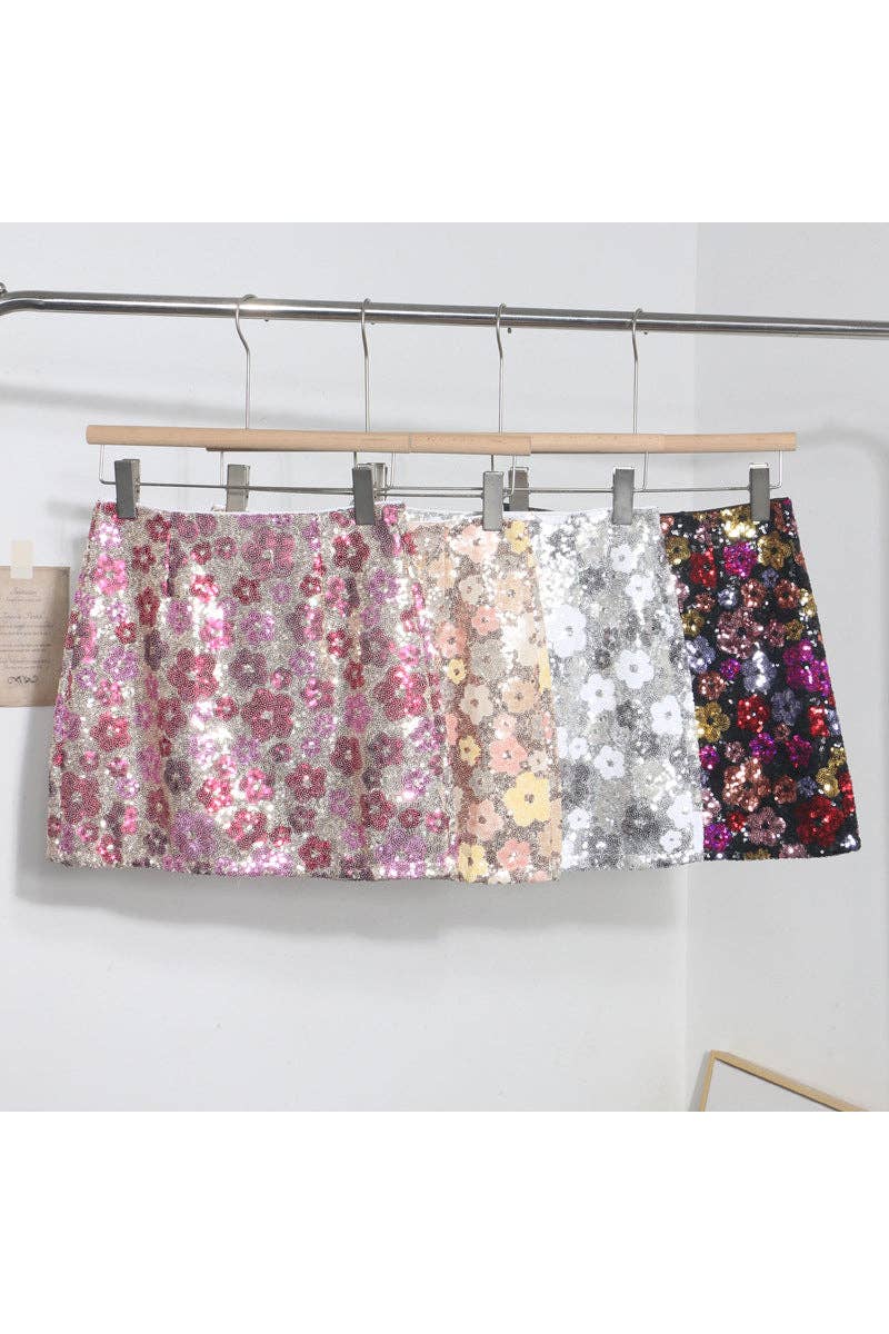 Mccolin – wholesale Kjol - Dam – Blommig paljettminikjol5