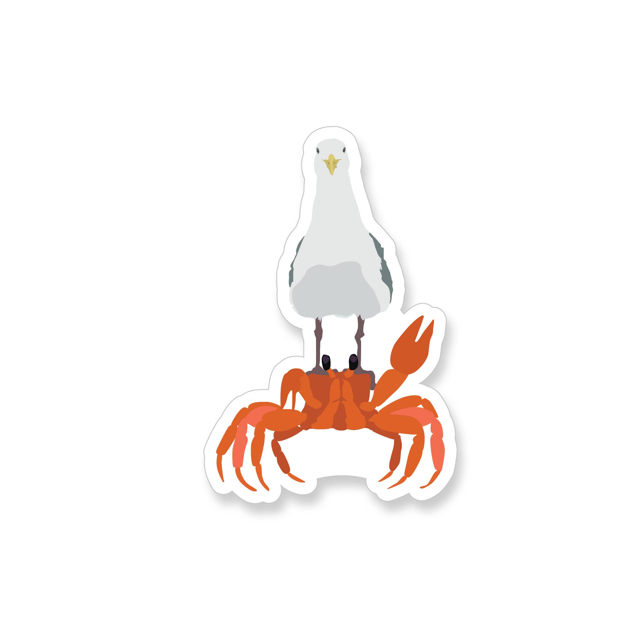 Apartment 2 Cards - Wholesale Sticker - Summer Crab + Seagull Vinyl Sticker