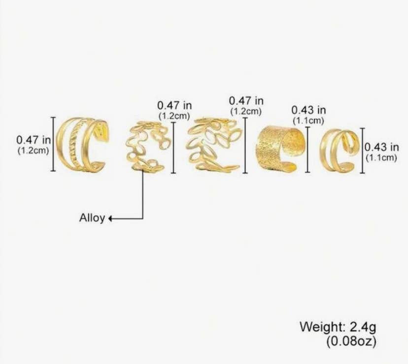 Royal Trading Post – wholesale Jewellery set – 5 Piece Ear Cuff Set4