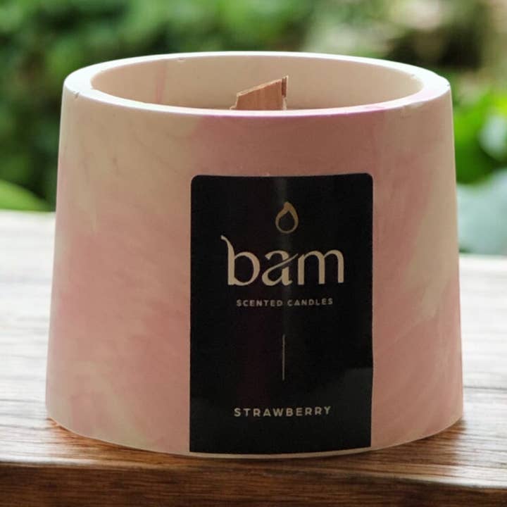 BAM - STRAWBERRY scented candle - CONE Collection for wholesale by BAM