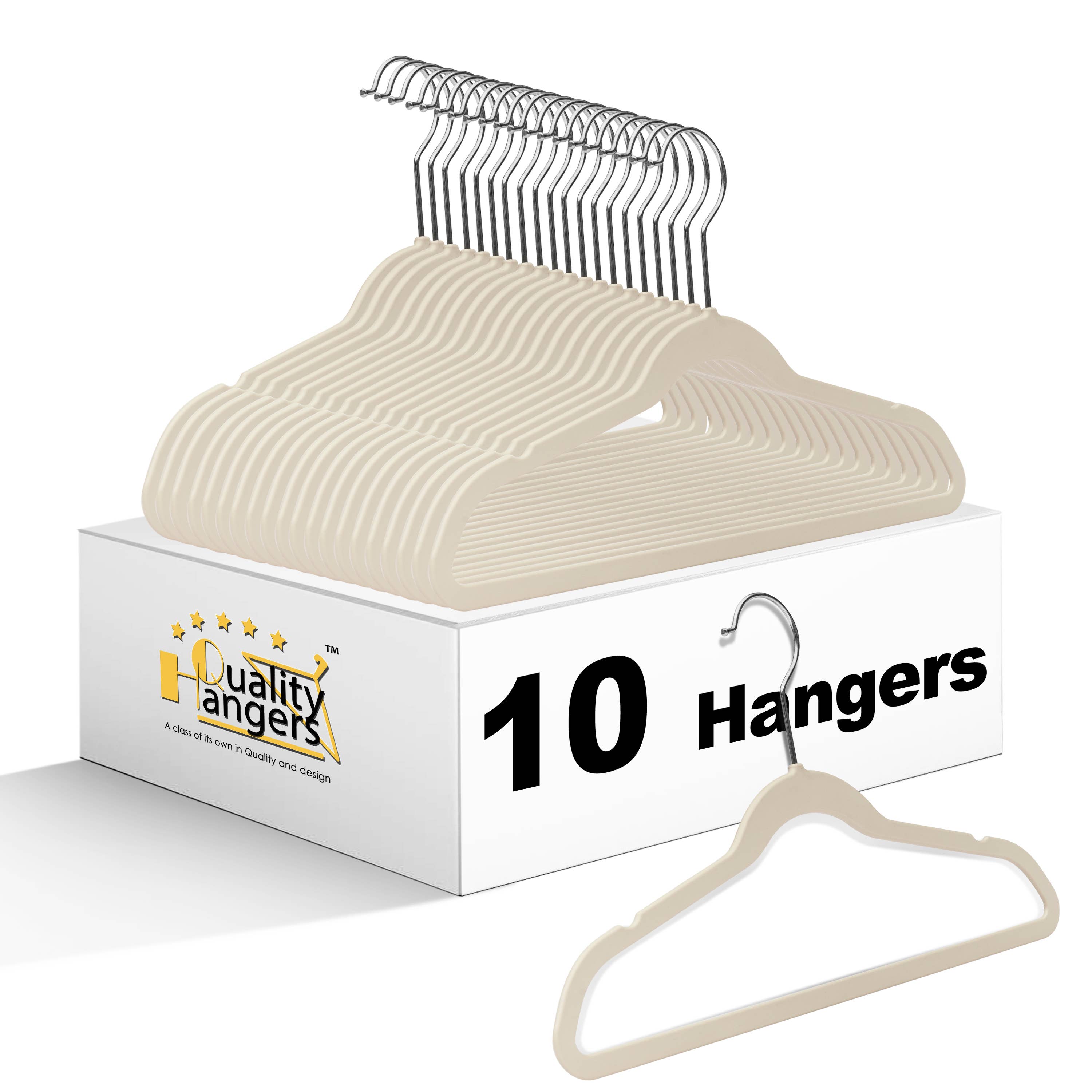 Quality Hangers - Wholesale Clothes hangers - P415 – 13.7" Kids Slim Ivory ABS Plastic Hangers – 10 Pack7