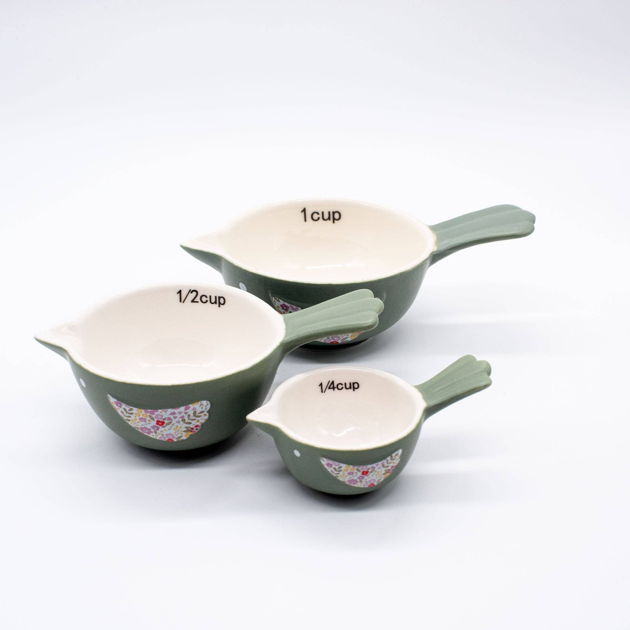Aztec Sky - Wholesale Measuring Cup - Nesting Birds Ceramic Measuring Cups | Farmhouse Style Set2