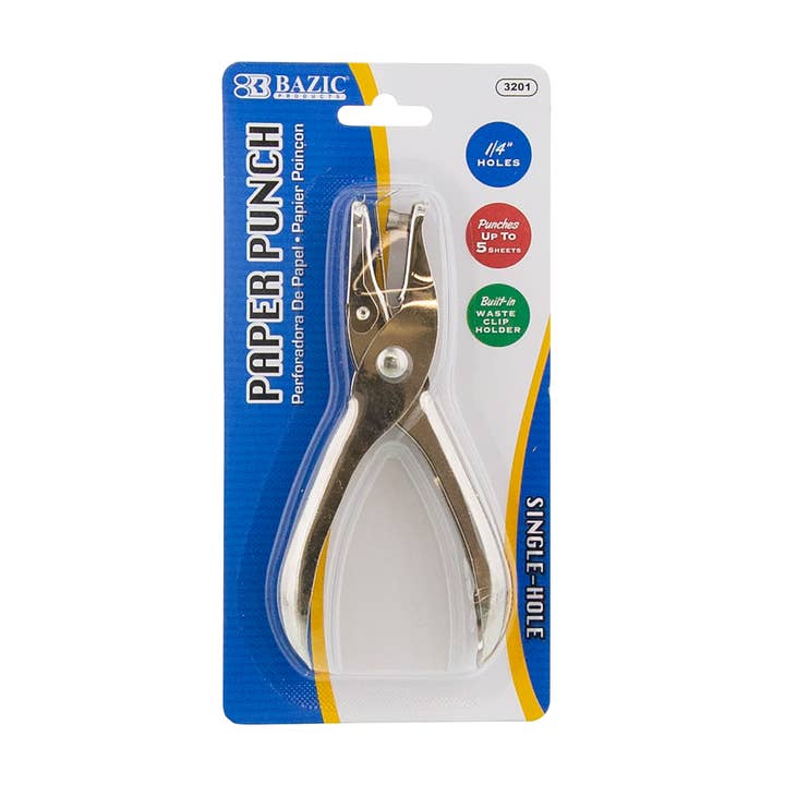 Single Hole Paper Punch for wholesale by BAZIC Products