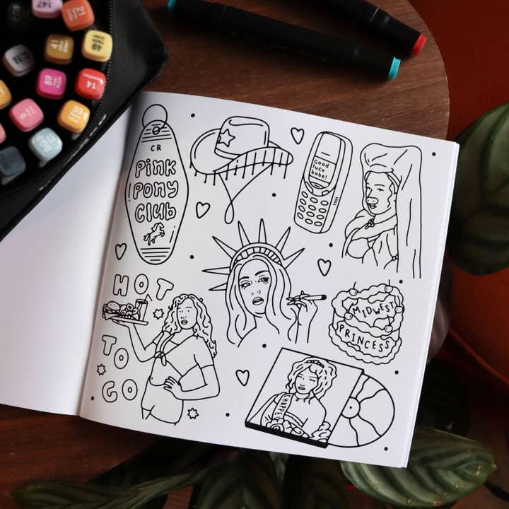 HeyHunsItsNicole - Vente Livre de coloriage – adulte - Livre de coloriage V3 / Flash de tatouage à colorier / Culture pop