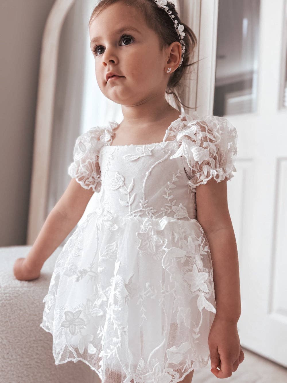 A Little Lacey – wholesale Dress – Baby – Petal White Embroidered Baby Dress4