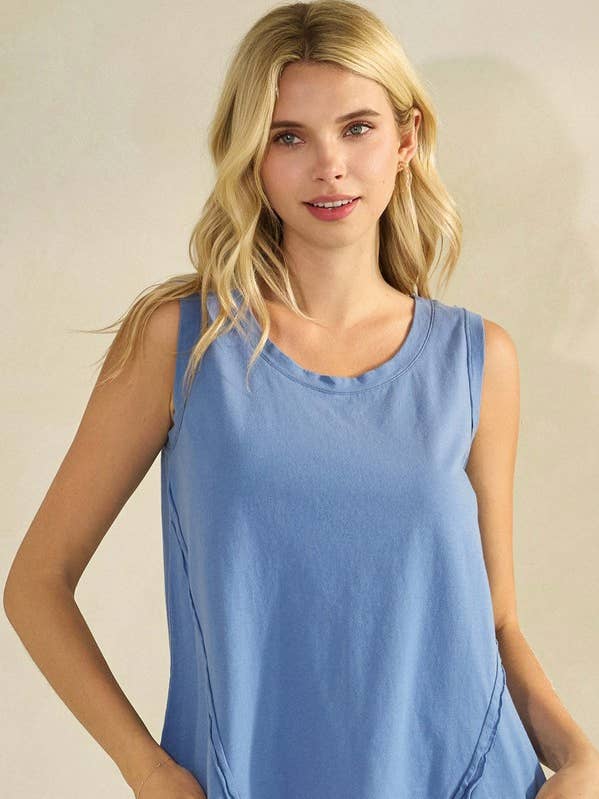Women's The Essential Raw Edge Cotton Tank for wholesale by Yelete
